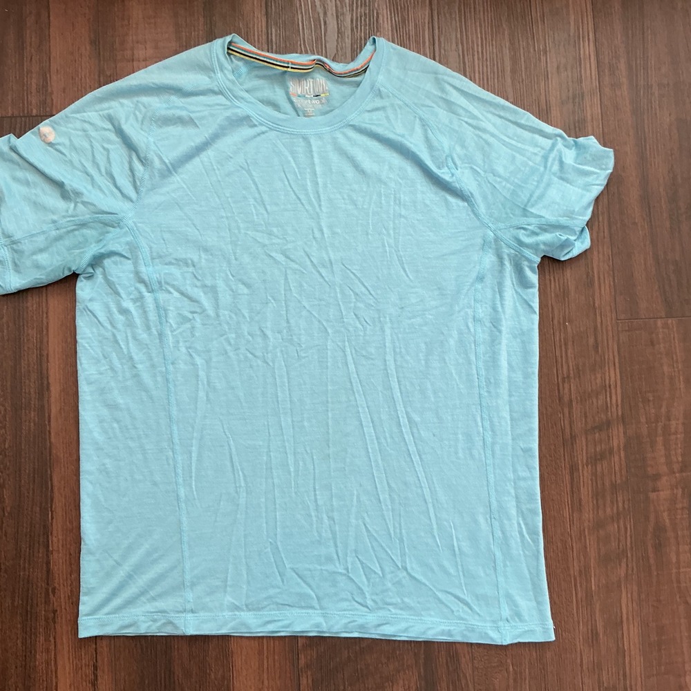 Smartwool Merino Sport 150 Tee Light Blue Short Sleeve Active Shirt Mens Medium
